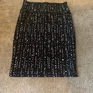 LuLaRoe Cassie Skirt Black & White Size Large